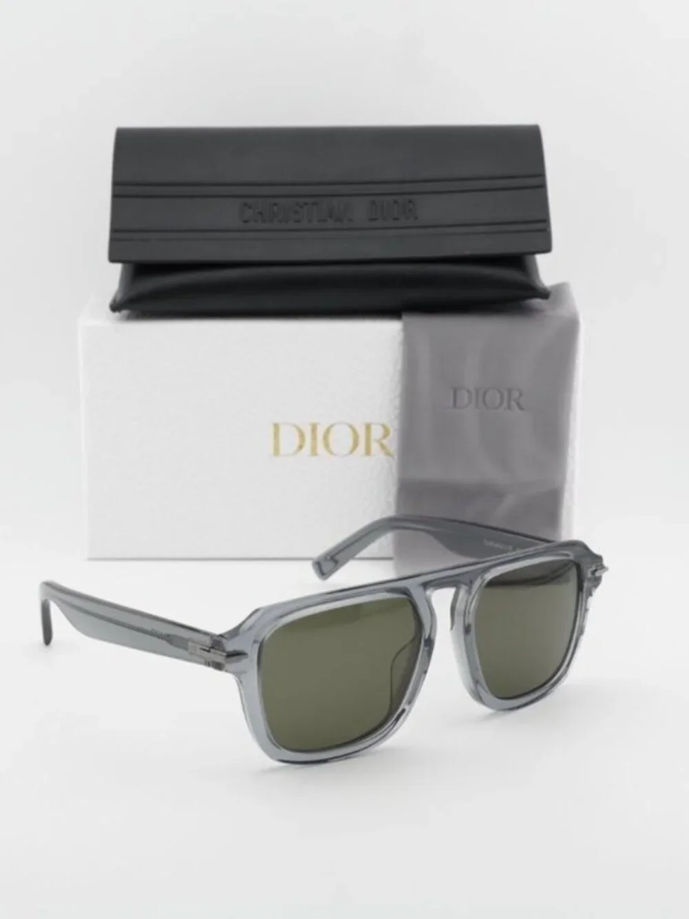 Dior DIORBLACKSUIT S15F 45C0 Unisex Square Sunglasses – Grey / Green